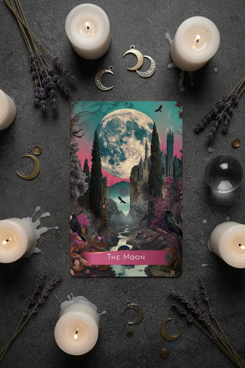 The Moon Tarot Card Mockup